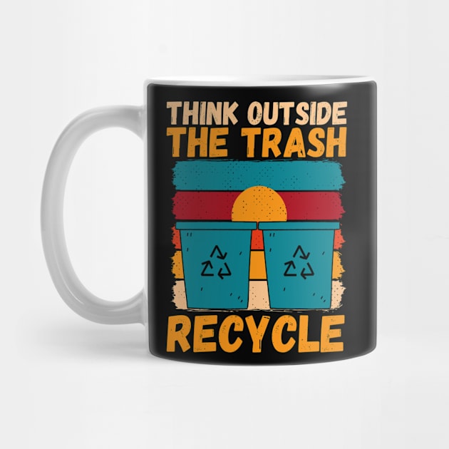 Retro Sunset Recycling Awareness Garbage Collector by JB.Collection